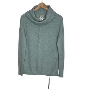 Pure Collection Cashmere Sweater Womens 6 Seafoam Green Cowl Neck Natural